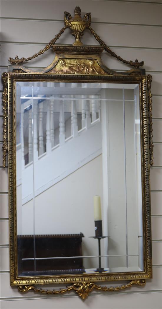 A pair of George III design rectangular gilt framed mirrors H.115cm